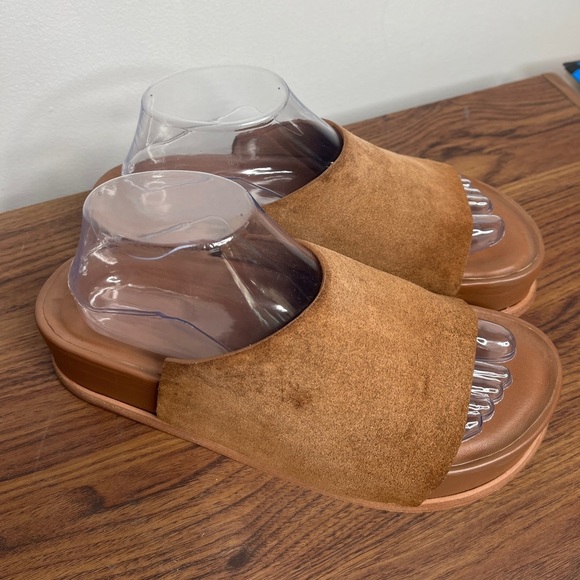 Wal & Pai Stone EU Size 41/10.5 Platform Sandals Tan Leather Suede Boho Earthy - Picture 2 of 13